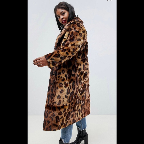 ASOS Curve Jackets & Blazers - ASOS DESIGN curve maxi faux fur
coat in leopard